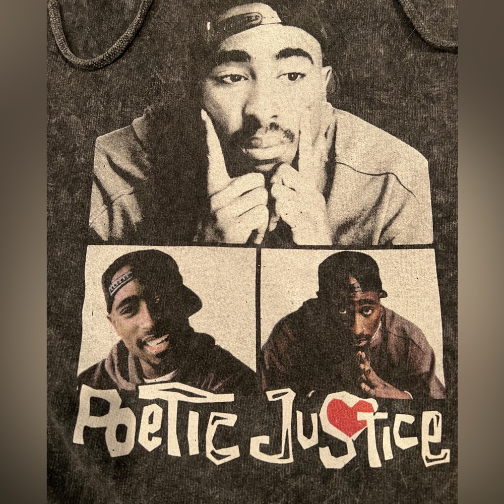 Chemistry “Poetic Justice” 2Pac sweatshirt, 90s Movie, Unisex 1X, Acid wash grey - Picture 8 of 15